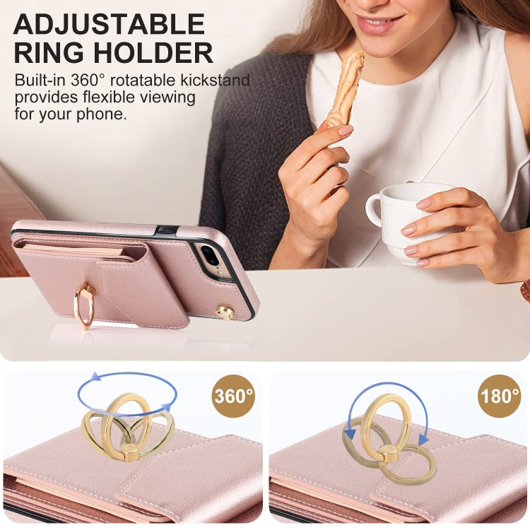 For iPhone 8 Plus / 7 Plus Anti-theft RFID Card Slot Phone Case
