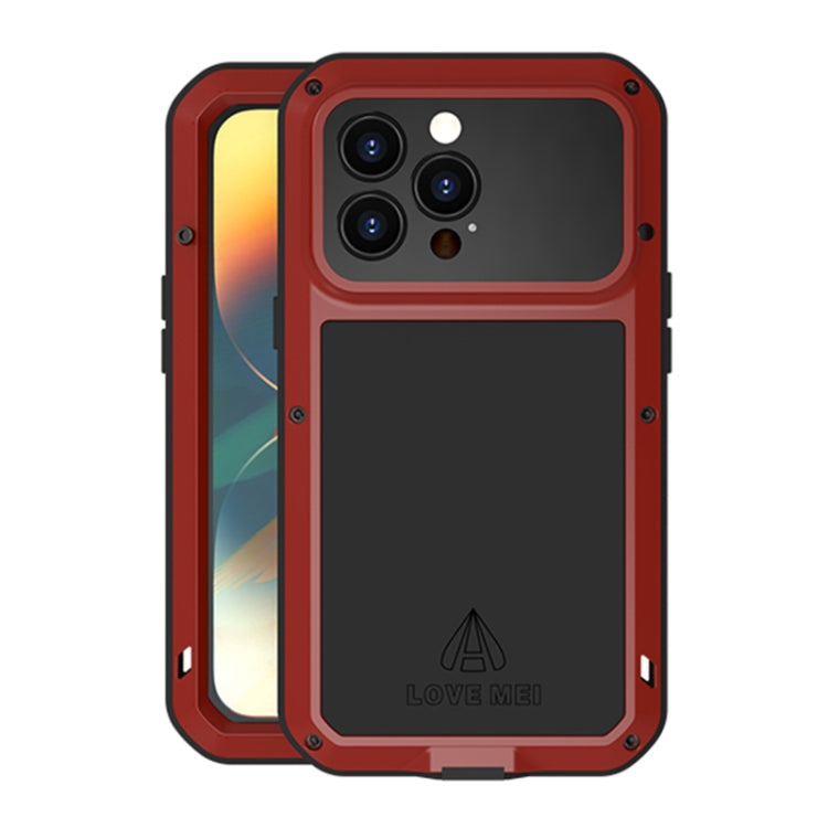 For iPhone 14 Pro LOVE MEI Metal Shockproof Life Waterproof Dustproof Phone Case