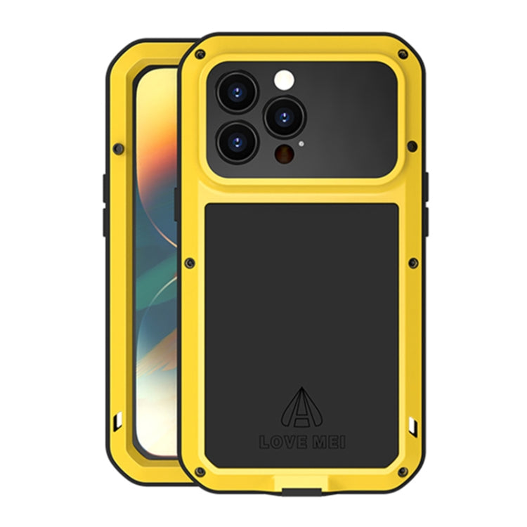 For iPhone 14 Pro LOVE MEI Metal Shockproof Life Waterproof Dustproof Phone Case