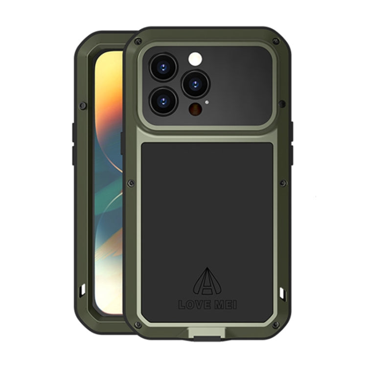 For iPhone 14 Pro LOVE MEI Metal Shockproof Life Waterproof Dustproof Phone Case