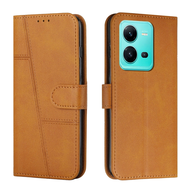 For vivo V25 / V25e Stitching Calf Texture Buckle Leather Phone Case
