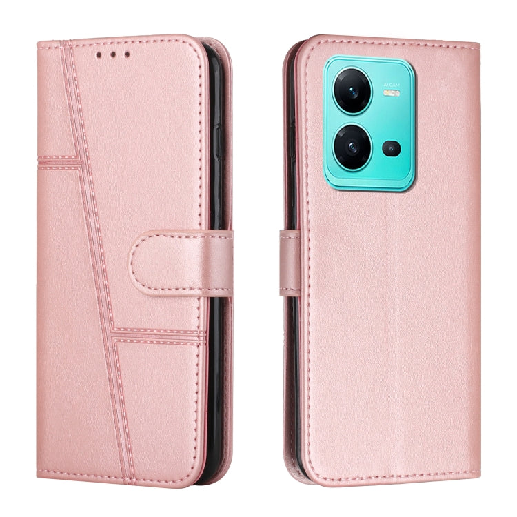 For vivo V25 / V25e Stitching Calf Texture Buckle Leather Phone Case