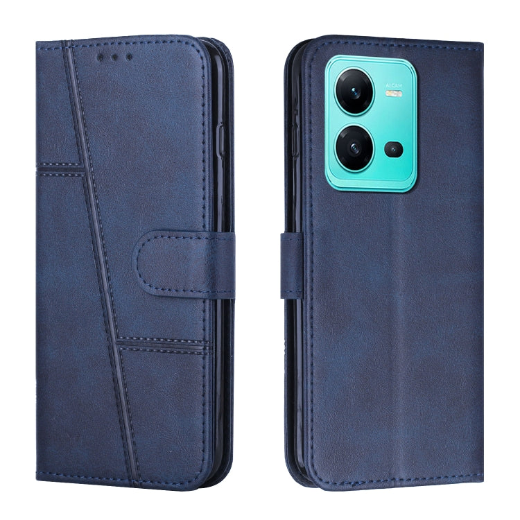 For vivo V25 / V25e Stitching Calf Texture Buckle Leather Phone Case