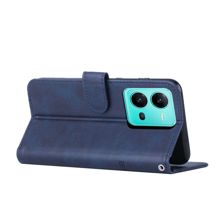 For vivo V25 / V25e Stitching Calf Texture Buckle Leather Phone Case