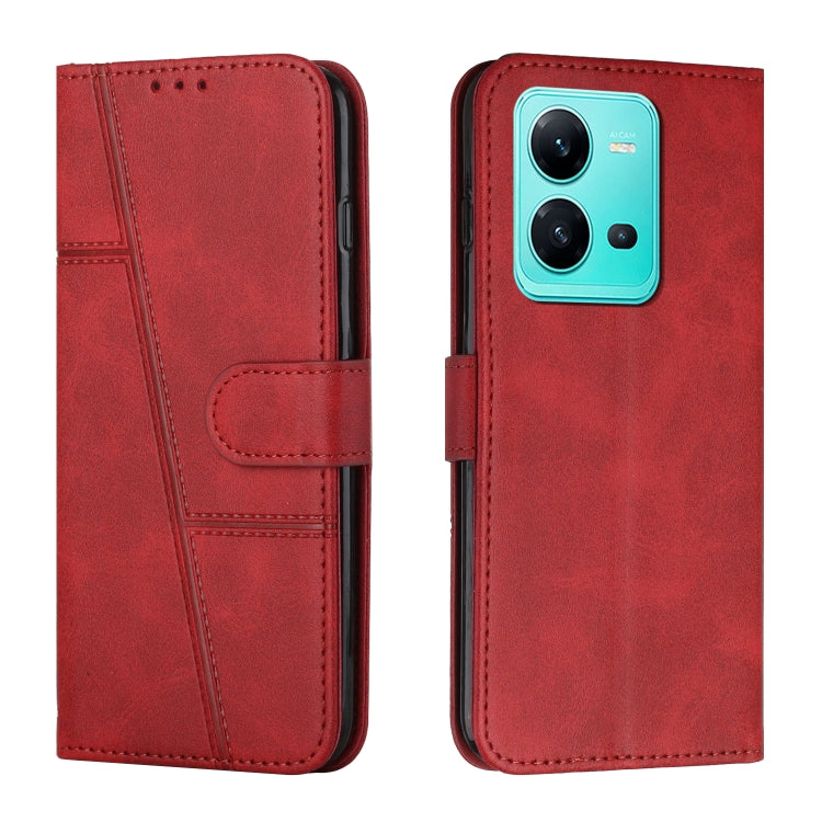 For vivo V25 / V25e Stitching Calf Texture Buckle Leather Phone Case