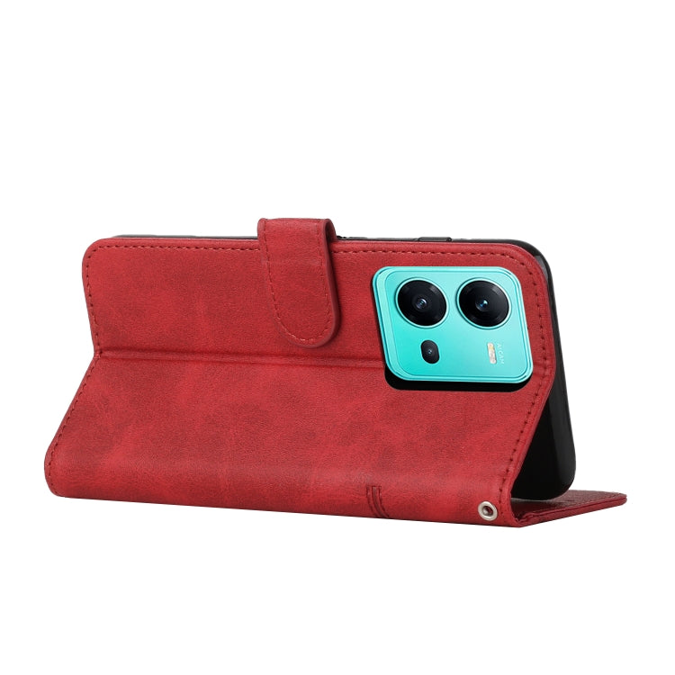 For vivo V25 / V25e Stitching Calf Texture Buckle Leather Phone Case