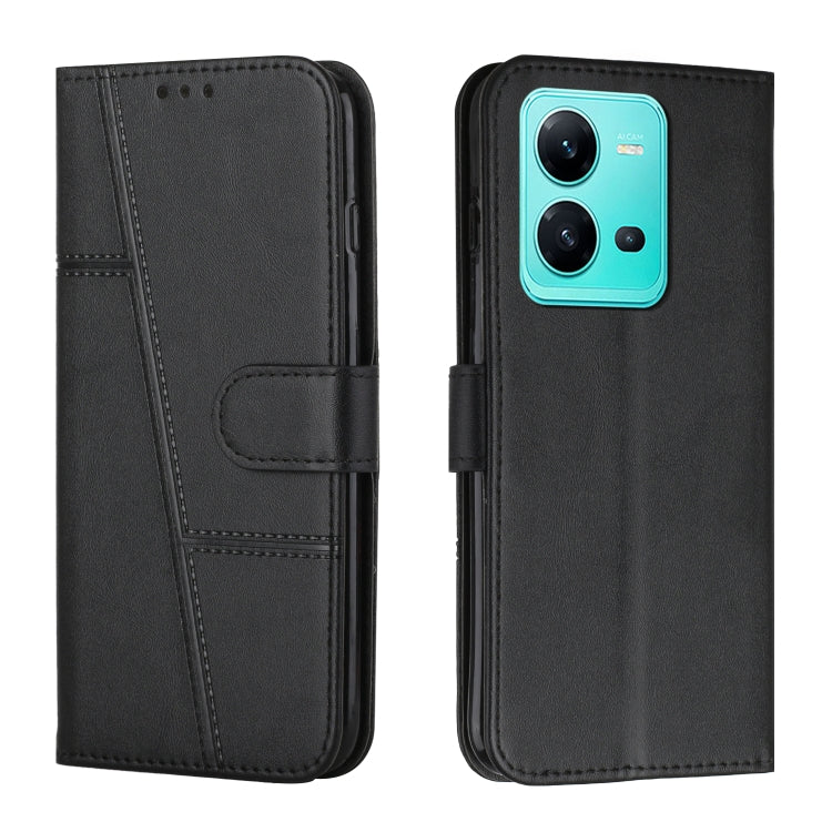 For vivo V25 / V25e Stitching Calf Texture Buckle Leather Phone Case