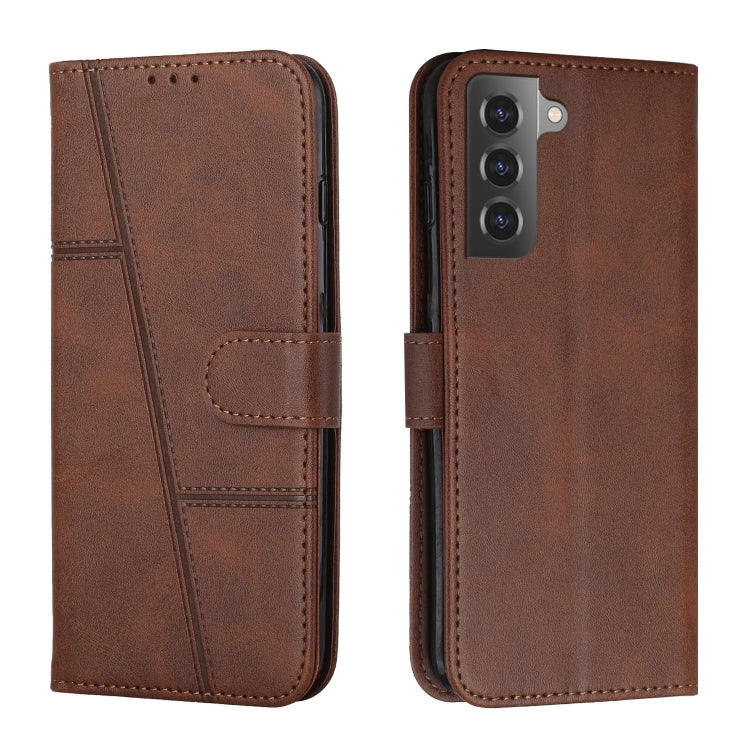 For Samsung Galaxy S23 5G Stitching Calf Texture Buckle Leather Phone Case