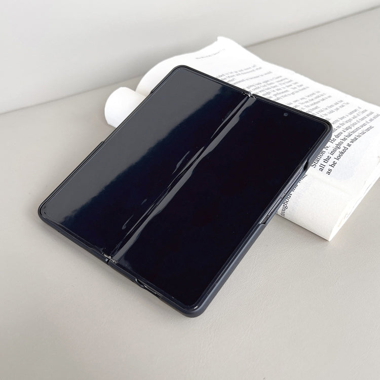 For Samsung Galaxy Z Fold3 5G Litchi Texture Metal Stand Folding Phone Case