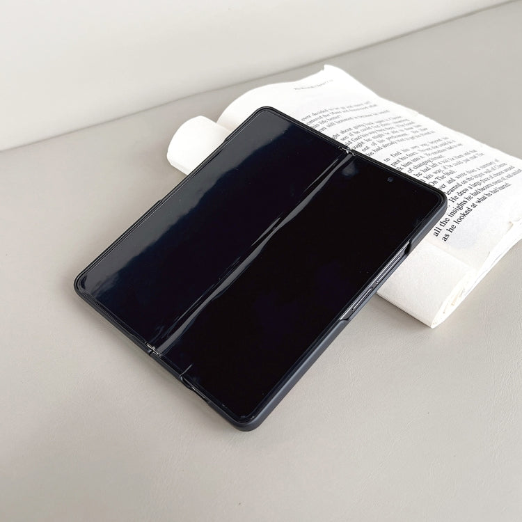 For Samsung Galaxy Z Fold4 Litchi Texture Metal Stand Folding Phone Case