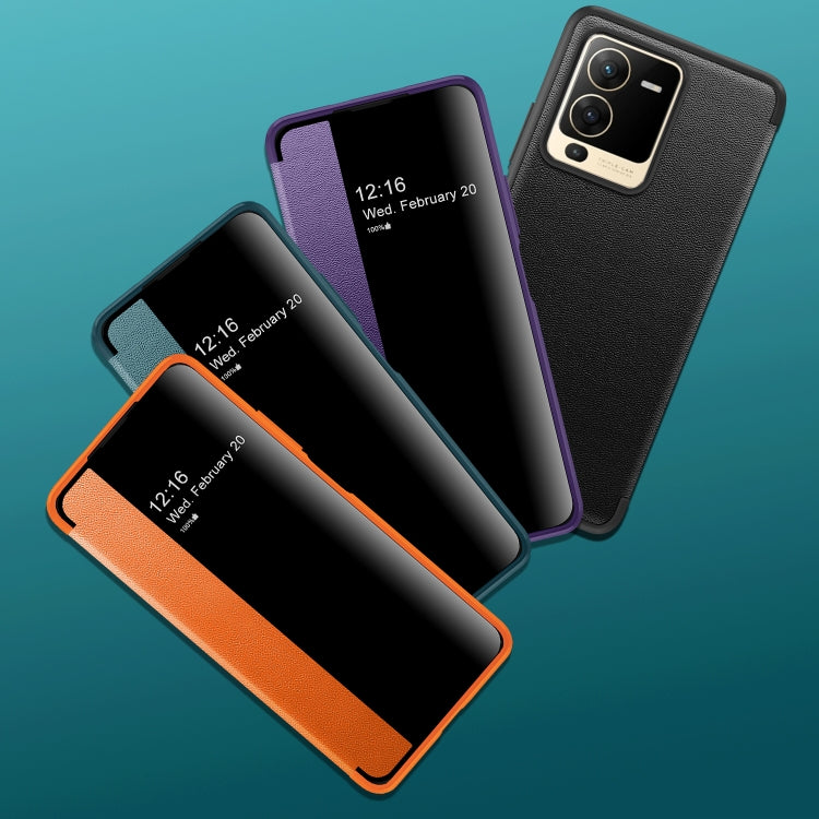 For vivo S15 Magnetic Side Window View Flip Leather Phone Case