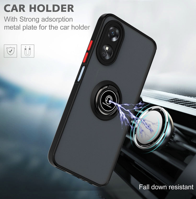 For OPPO A17 4G Q Shadow 1 Series TPU + PC Phone Case with Ring