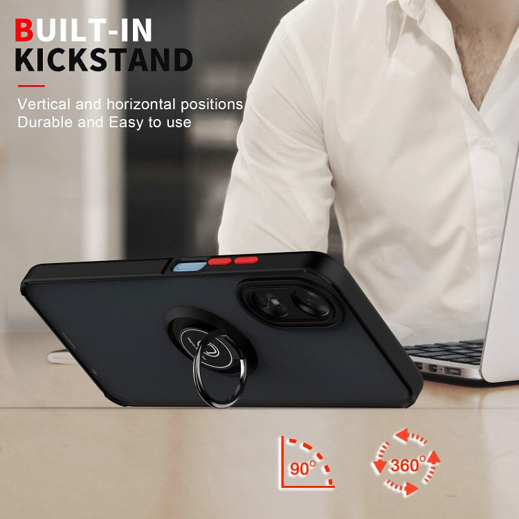 For OPPO A17 4G Q Shadow 1 Series TPU + PC Phone Case with Ring