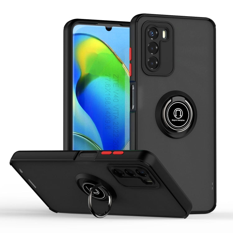 For ZTE Blade V40 Vita Q Shadow 1 Series TPU + PC Phone Case with Ring