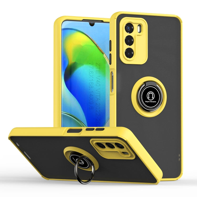 For ZTE Blade V40 Vita Q Shadow 1 Series TPU + PC Phone Case with Ring