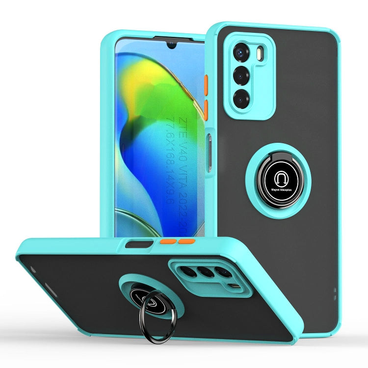 For ZTE Blade V40 Vita Q Shadow 1 Series TPU + PC Phone Case with Ring