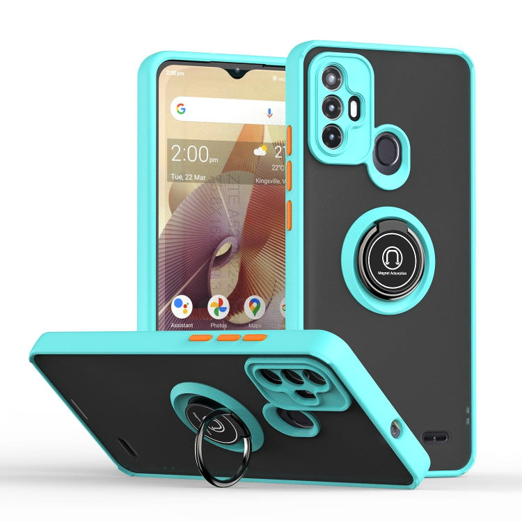 For ZTE Blade A52 Q Shadow 1 Series TPU + PC Phone Case with Ring