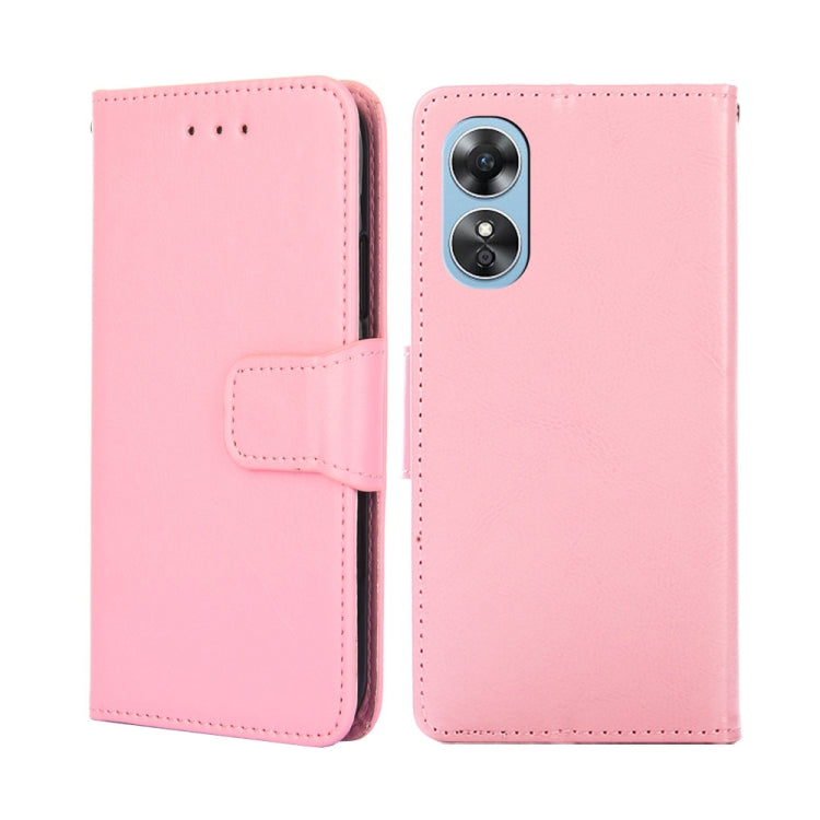 For OPPO A17 Crystal Texture Leather Phone Case