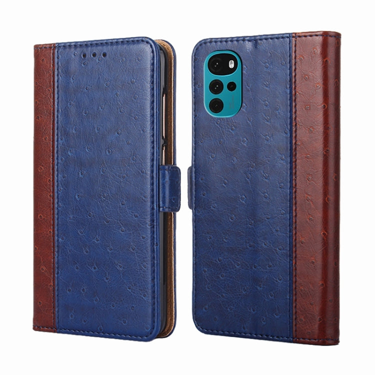 For Motorola Moto G22 Ostrich Texture Flip Leather Phone Case