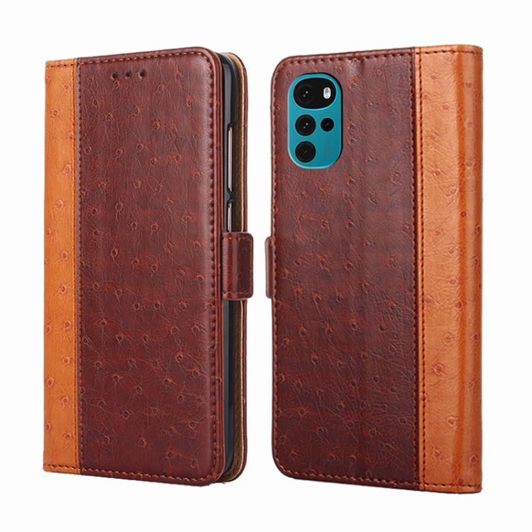 For Motorola Moto G22 Ostrich Texture Flip Leather Phone Case