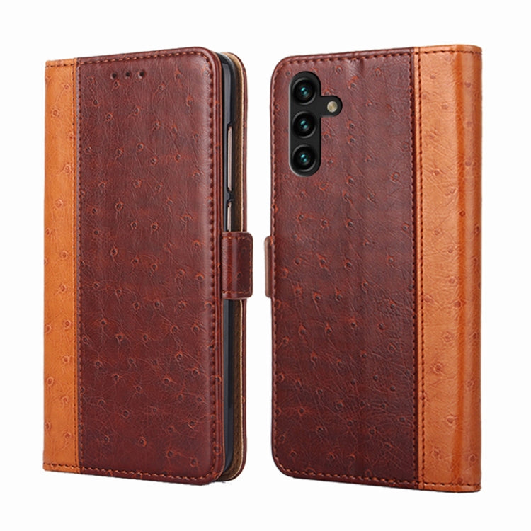 For Samsung Galaxy A13 5G Ostrich Texture Flip Leather Phone Case