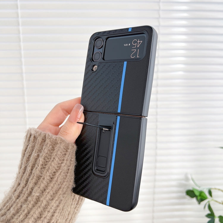 For Samsung Galaxy Z Flip3 5G Carbon Brazed Metal Bracket Folding Phone Case