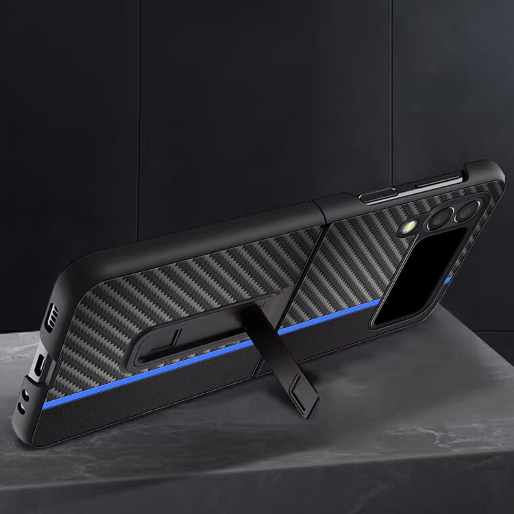 For Samsung Galaxy Z Flip3 5G Carbon Brazed Metal Bracket Folding Phone Case