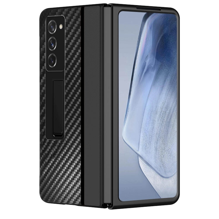 For Samsung Galaxy Z Fold4 Carbon Brazed Metal Bracket Folding Phone Case