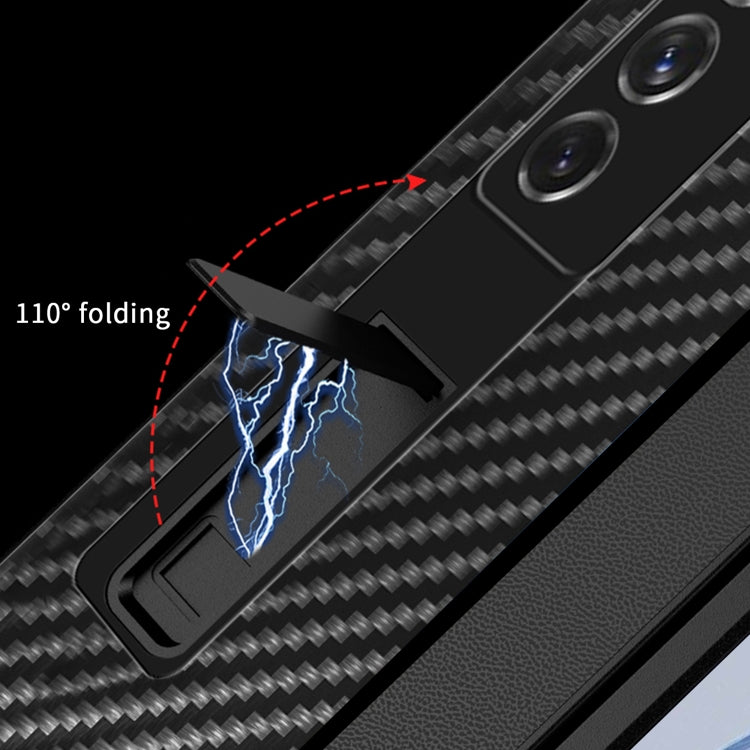 For Samsung Galaxy Z Fold4 Carbon Brazed Metal Bracket Folding Phone Case