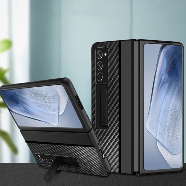 For Samsung Galaxy Z Fold4 Carbon Brazed Metal Bracket Folding Phone Case