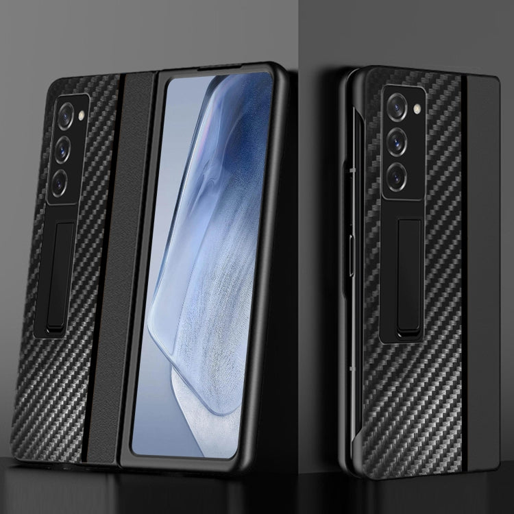 For Samsung Galaxy Z Fold4 Carbon Brazed Metal Bracket Folding Phone Case