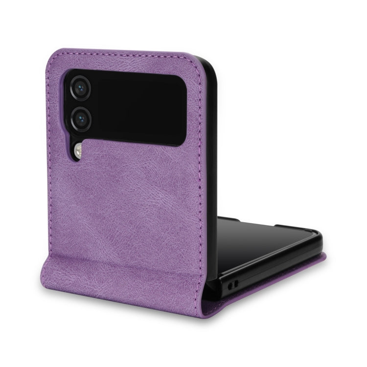 For Samsung Galaxy Z Flip3 5G Line Stitching Phone Leather Case with Card Slot