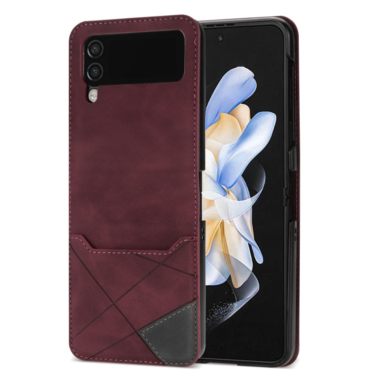 For Samsung Galaxy Z Flip3 5G Line Stitching Phone Leather Case with Card Slot