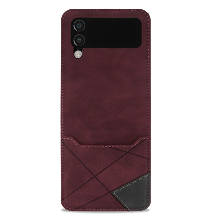 For Samsung Galaxy Z Flip3 5G Line Stitching Phone Leather Case with Card Slot