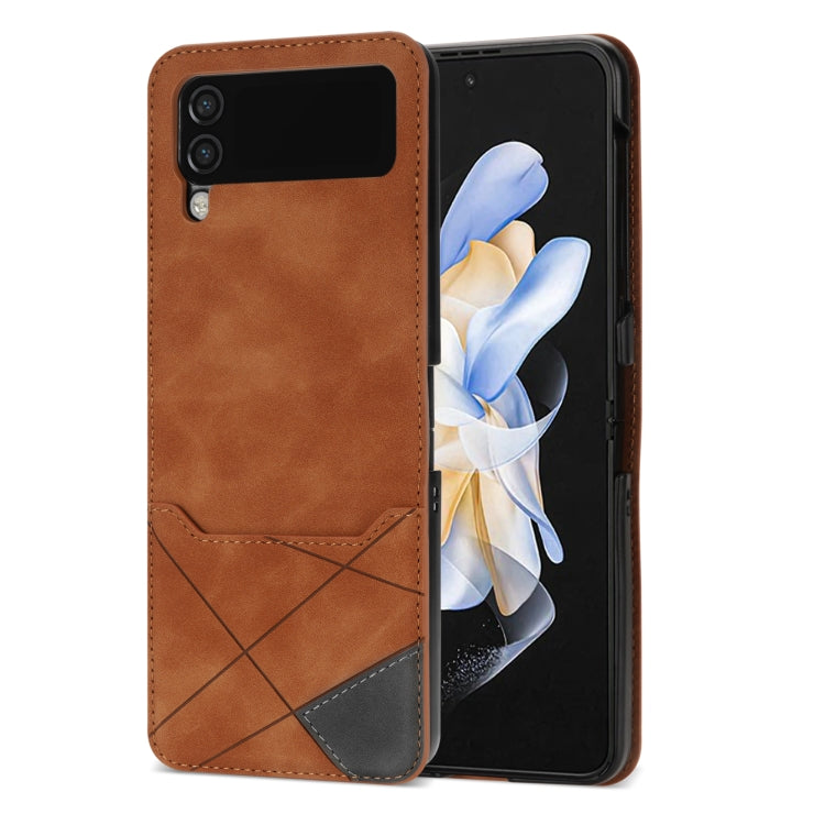 For Samsung Galaxy Z Flip3 5G Line Stitching Phone Leather Case with Card Slot