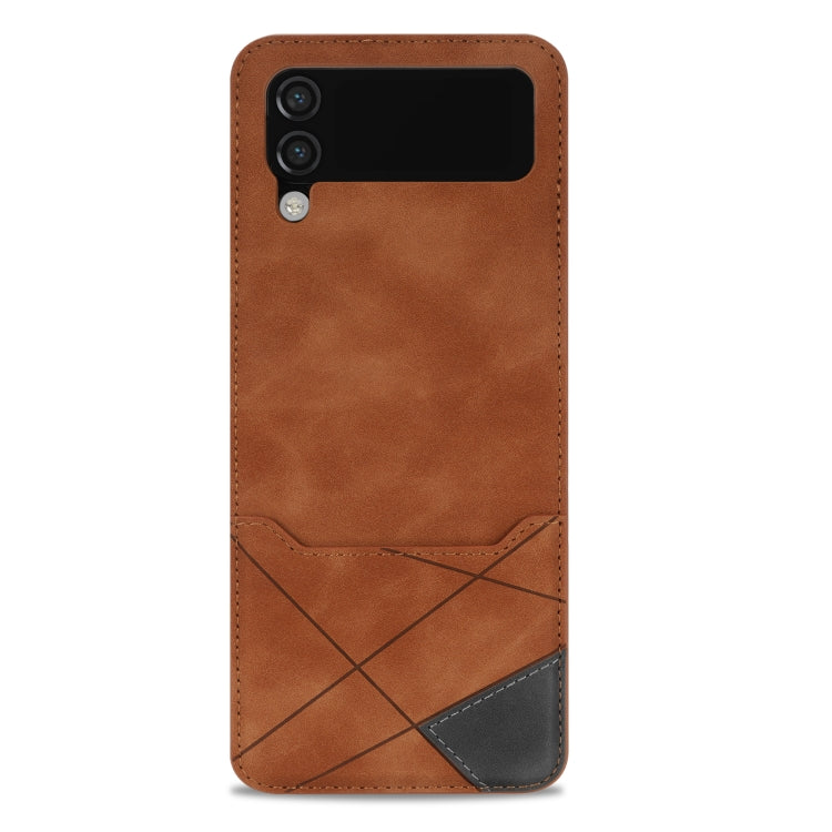 For Samsung Galaxy Z Flip3 5G Line Stitching Phone Leather Case with Card Slot
