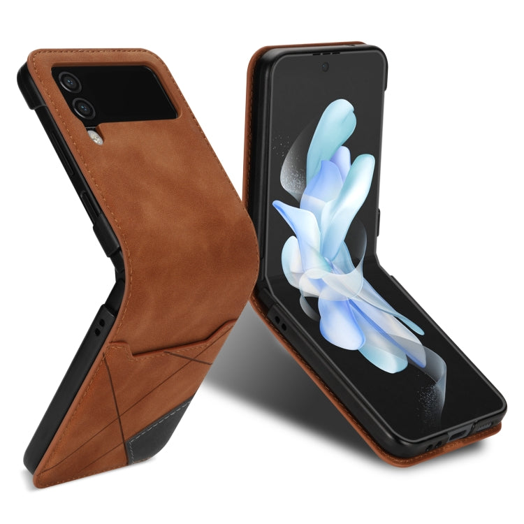 For Samsung Galaxy Z Flip3 5G Line Stitching Phone Leather Case with Card Slot