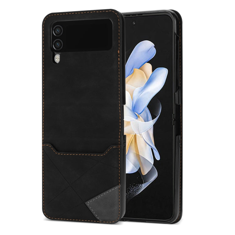 For Samsung Galaxy Z Flip4 Line Stitching Phone Leather Case with Card Slot