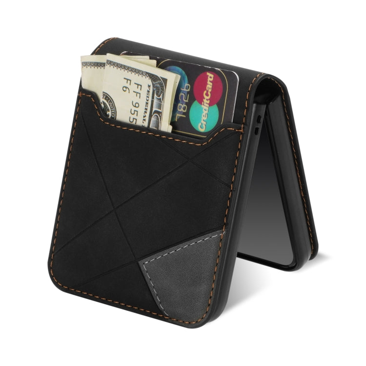 For Samsung Galaxy Z Flip4 Line Stitching Phone Leather Case with Card Slot