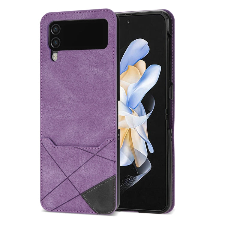 For Samsung Galaxy Z Flip4 Line Stitching Phone Leather Case with Card Slot