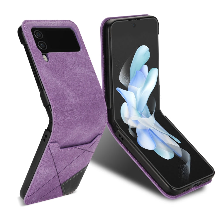 For Samsung Galaxy Z Flip4 Line Stitching Phone Leather Case with Card Slot