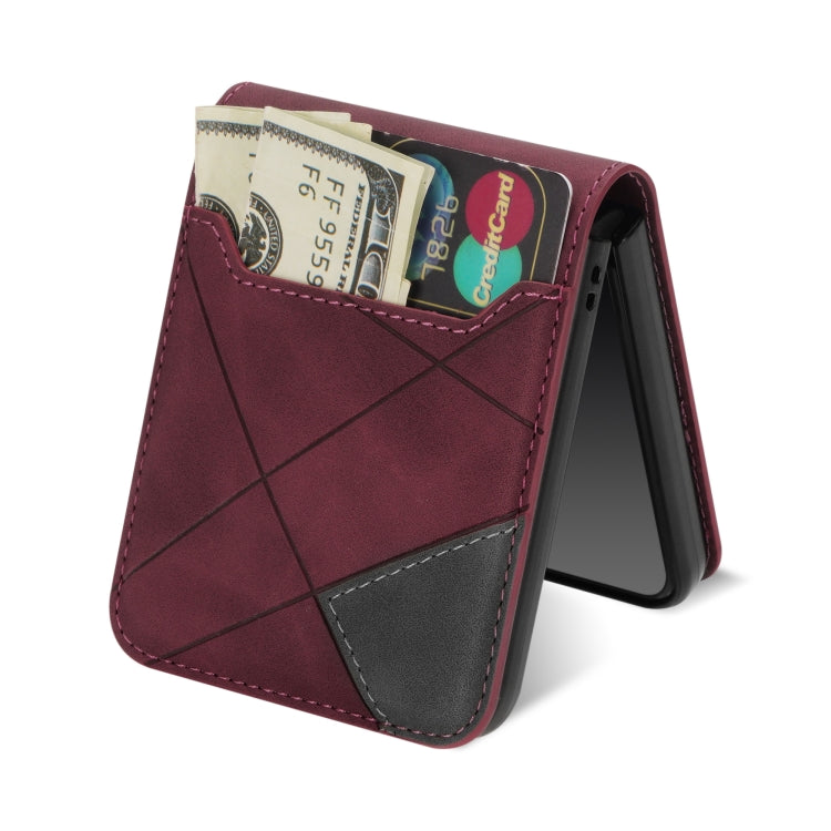 For Samsung Galaxy Z Flip4 Line Stitching Phone Leather Case with Card Slot