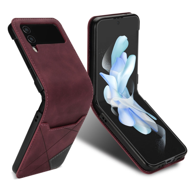 For Samsung Galaxy Z Flip4 Line Stitching Phone Leather Case with Card Slot