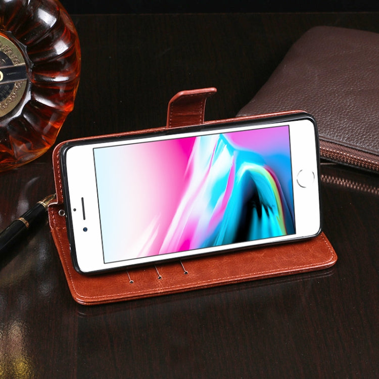 For iPhone SE 2022 / SE 2020 idewei Crazy Horse Texture Horizontal Flip Leather Case with Holder & Card Slots & Wallet