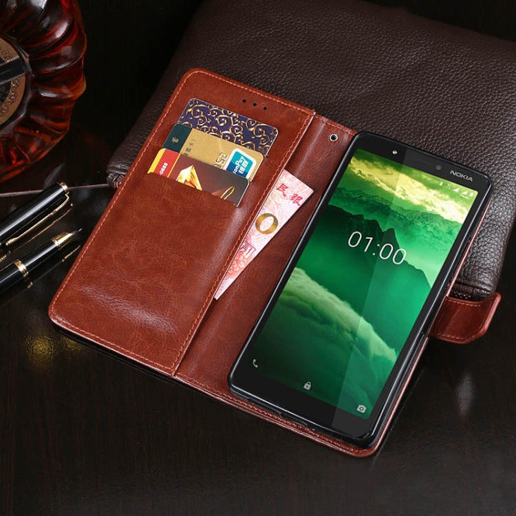 For Nokia C1 idewei Crazy Horse Texture Horizontal Flip Leather Case with Holder & Card Slots & Wallet