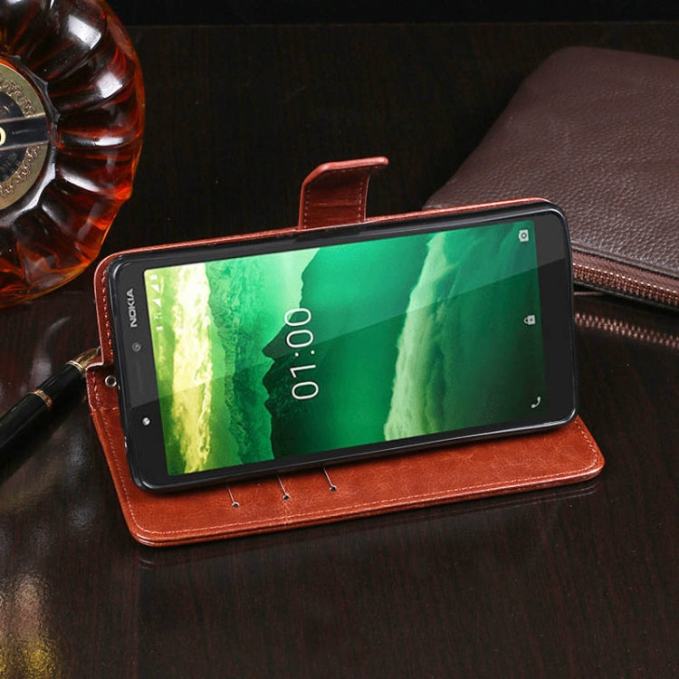 For Nokia C1 idewei Crazy Horse Texture Horizontal Flip Leather Case with Holder & Card Slots & Wallet