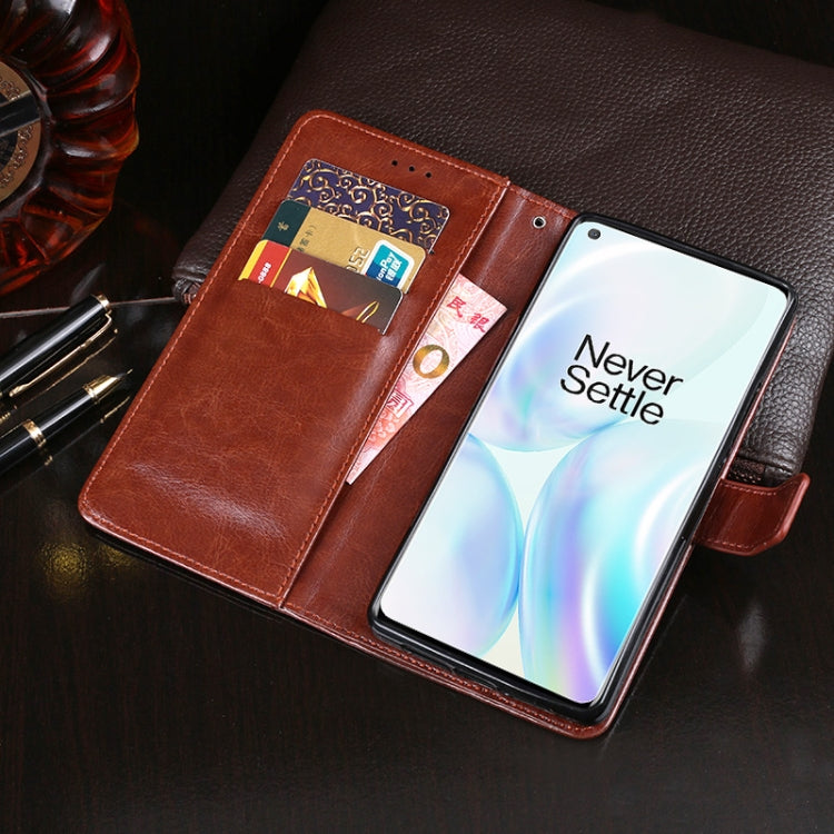 For OnePlus 8 idewei Crazy Horse Texture Horizontal Flip Leather Case with Holder & Card Slots & Wallet