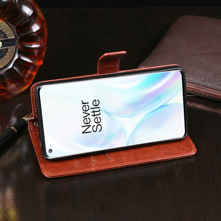 For OnePlus 8 idewei Crazy Horse Texture Horizontal Flip Leather Case with Holder & Card Slots & Wallet