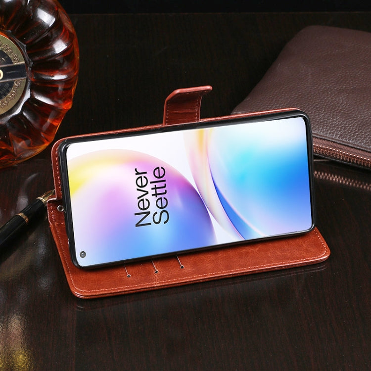 For OnePlus 8 Pro idewei Crazy Horse Texture Horizontal Flip Leather Case with Holder & Card Slots & Wallet
