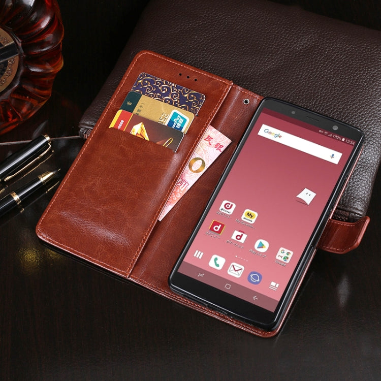 For Galaxy Feel 2 idewei Crazy Horse Texture Horizontal Flip Leather Case with Holder & Card Slots & Wallet